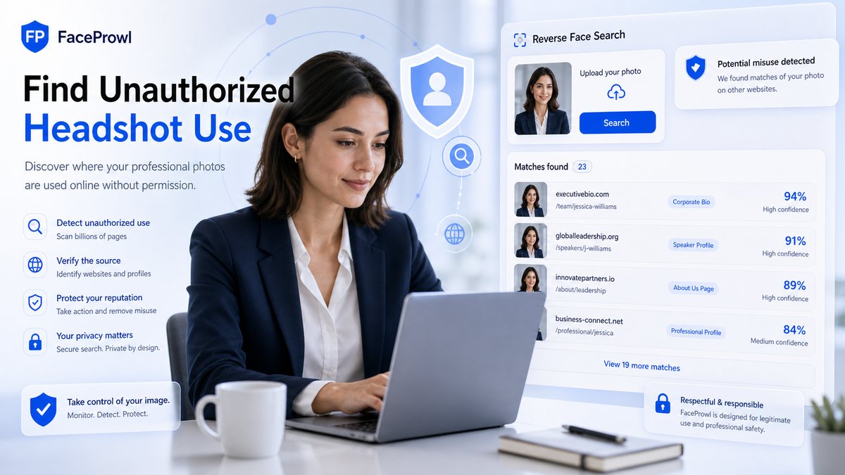 Find Unauthorized Headshot Use illustration