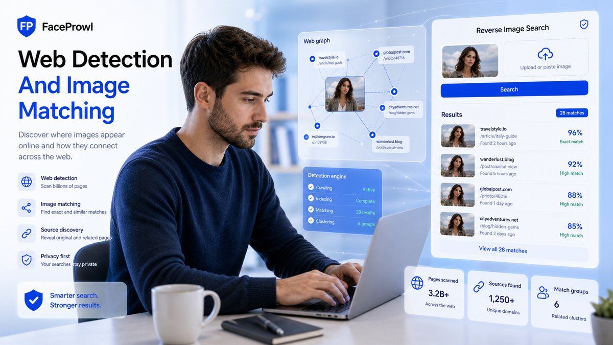 Web Detection And Image Matching illustration